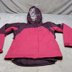 Helly Hansen Jacket Womens Small Pink Insulated Hooded Ski Removable Liner 3in1